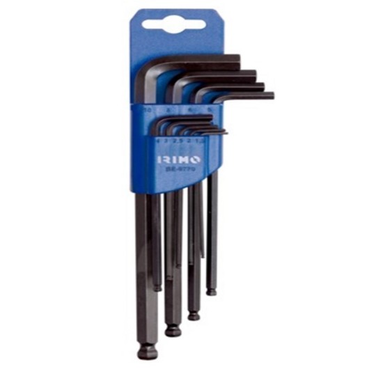 Llave Allen Punta Bola 1,5-10Mm Larga Acodada Petaca 9 Pz