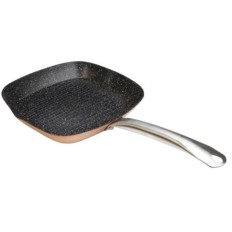 Grill Cocina Plancha 28X28Cm Rayas Con Mango Profesional Cobre Aluminio Forjdo