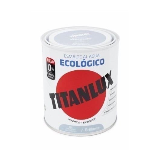 Esmalte Acrilico Brillo 750 Ml Gris/Perla Al Agua Ecologico Titanlux