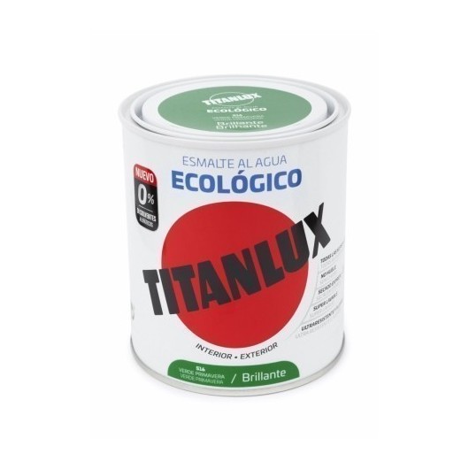 Esmalte Acrilico Brillante 750 Ml Ver Al Agua Ecologico Titanlux