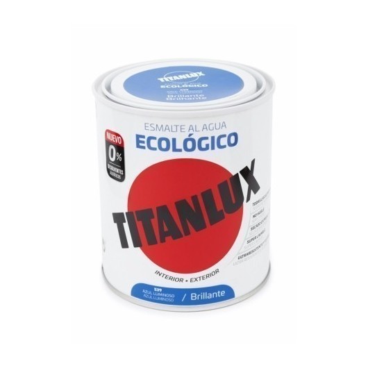 Esmalte Acrilico Brillante 750 Ml Az/Lum Al Agua Ecologico Titanlux