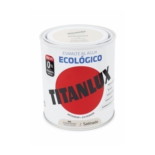 Esmalte Satinado 750 Ml Bl/Pie Al Agua Ecologico Titanlux