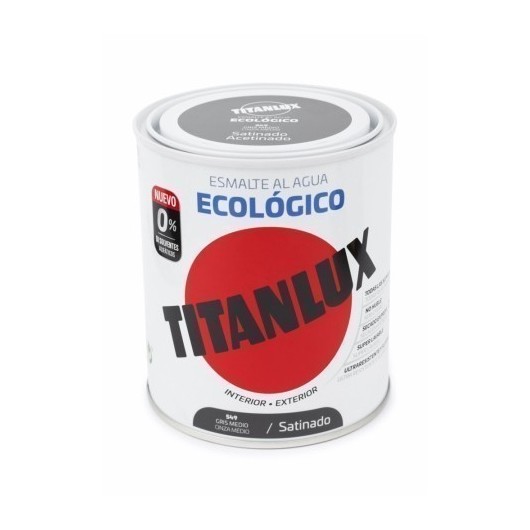 Esmalte Satinado 750 Ml Gr/Med Al Agua Ecologico Titanlux