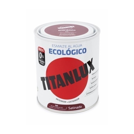 Esmalte Satinado 750 Ml Ro/Car Al Agua Ecologico Titanlux