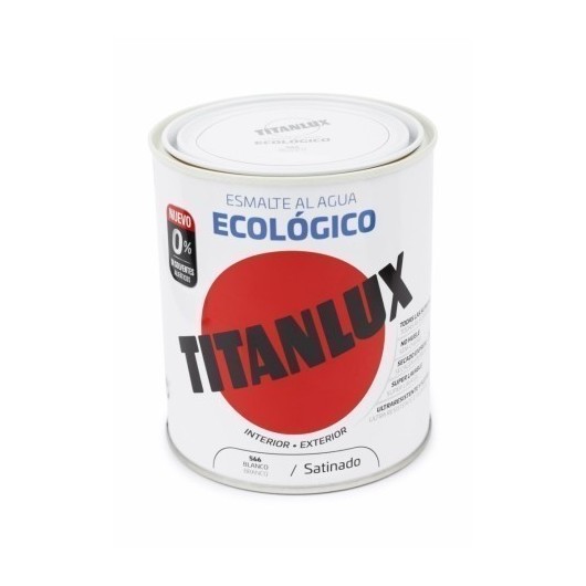 Esmalte Satinado 750 Ml Bl Al Agua Ecologico Titanlux