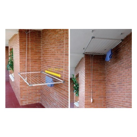 Tendedero Techo Exten 100-160Cm Alu Con Recogedor Tz