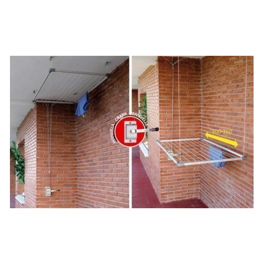 Tendedero Techo Exten 100-160Cm Alu Con Manivela Tz