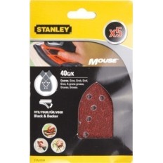 Hoja Lija Mouse Perforada Gr40 Stanley 5 Pz