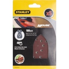 Hoja Lija Mouse Perforada Gr180 Stanley 5 Pz