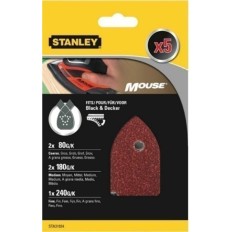 Hoja Lija Mouse 2Xgr080+2Xgr180+1Xgr240 Variadas Stanley 5 P