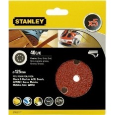 Disco Lija Roto Orbital Perforada 125Mm Gr40 Stanley 5 Pz