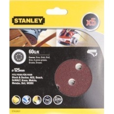 Disco Lija Roto Orbital Perforada 125Mm Gr60 Stanley 5 Pz