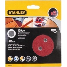 Disco Lija Roto Orbital Perforada 125Mm Gr120 Stanley 5 Pz