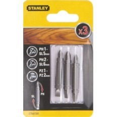 Punta Atornillador 48Mm Ph1-Pl5,Pz1-Pz2,Ph2-Pl6 D/Func Stanley 3 Pz