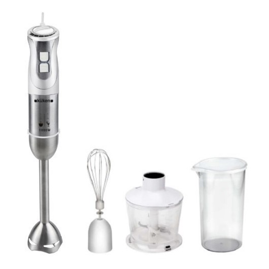 Batidora Mano 1000W Pie Inox + Accesorios Küken