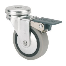 Rueda Con Freno040Mm 1-0550 Ag/Pas 015Kg.Liso Goma Gr N40-Pgi