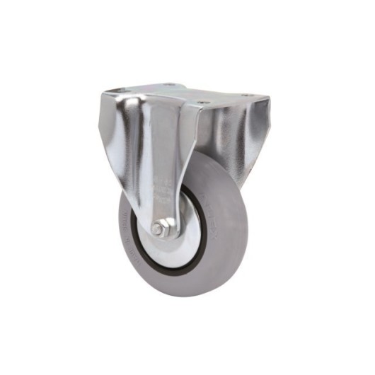 Rueda Fija 100Mm 2-2460 Pl.75X66 070Kg.Liso Goma Gr 100Cp-Pg