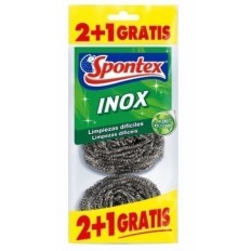 Estropajo Limpieza 6,5Cm Inox Spontex 3 Pz