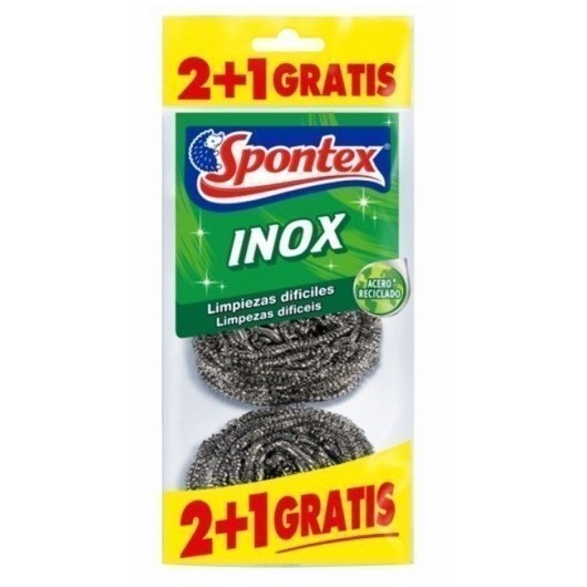 Estropajo Limpieza 6,5Cm Inox Spontex 3 Pz