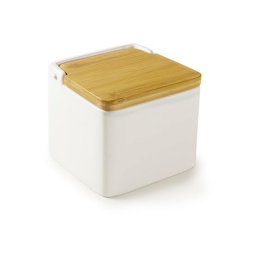 Salero Cocina Cuadrado 11X11X10Cm C/Tapa Ceram Ibili 1 Ud