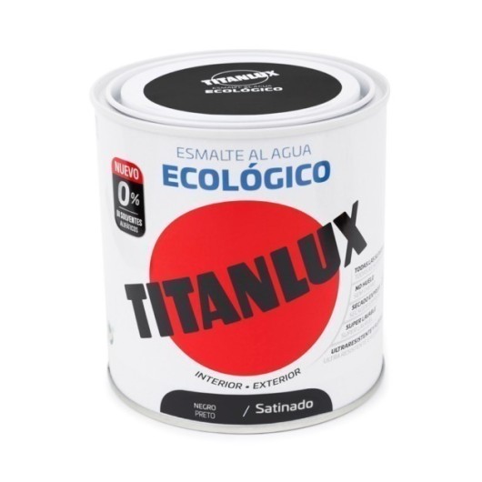 Esmalte Acrilico Satinado 250 Ml Ne Al Agua Ecologico Titanlux