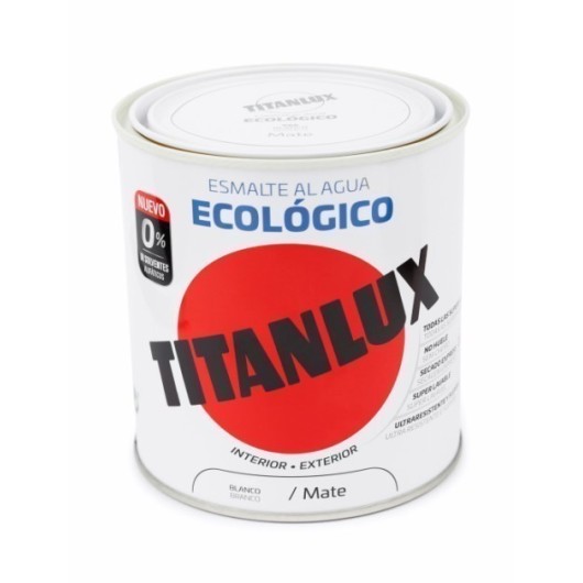 Esmalte Acrilico  Mate 250 Ml Bl Al Agua Ecologico Titanlux