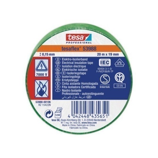 Cinta Aisl. 20Mt X 19Mm Tesatape Pvc Ver 53988-00106-00