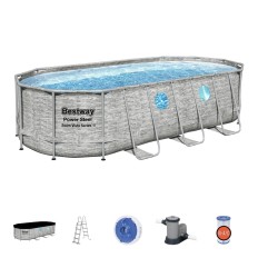 Piscina Pvc Ovalada 549X274X122Cm Cart Power Steel Vista Bestway