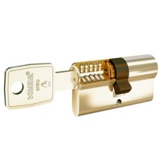 Cilindro de seguridad 30 x 40 en niquel leva larga con doble embrague y refuerzo LAM