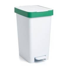 Cubo Reciclaje 25 Lt C/Pedal Tatay Pp Bl/Ve Smart 1021001 1 Ud