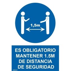 Cartel Sealizacion 210X300Mm - 0,7Mm Pvc Bl/Az Distancia De