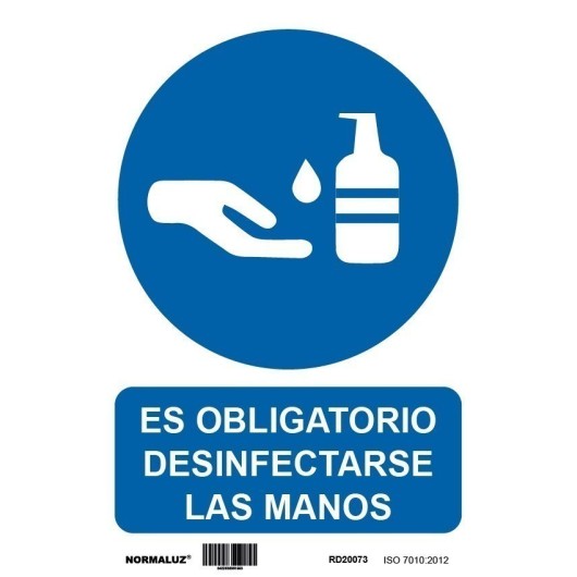 Cartel Sealizacion Adh 200X300Mm Vinilo Bl/Az Desinfectar M