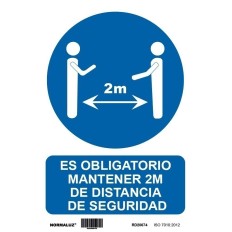 Cartel Sealizacion Adh 200X300Mm Vinilo Bl/Az Distancia De