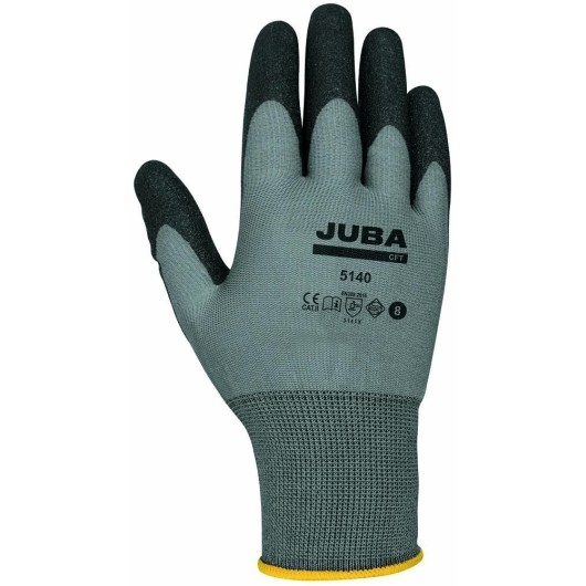 Guante Trabajo S7 Juba Nylon Pvc Gr/Neg Cft