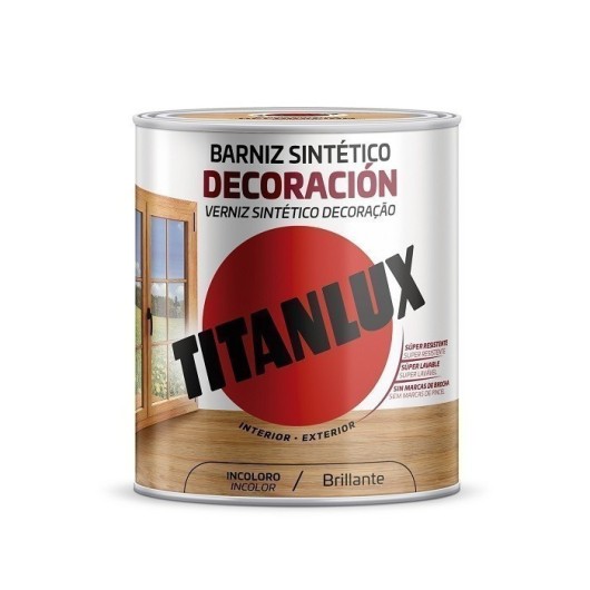 Barniz Madera Brillante 750 Ml Nogal Al Agua Ecologico Decoracion In