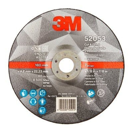 Disco Corte Y Desbaste Metal 125X1,0X22 Mm Silver 3M