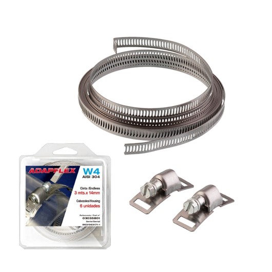 Fleje Fij Perforado 3Mt 8Mm +6 Cierres Aisi 430 Gr/Pl Adapfl