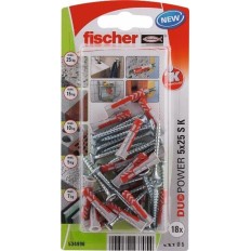 Taco Fijacion 05X25Mm Con Tornillo Fischer Nylon/Polipropileno Du