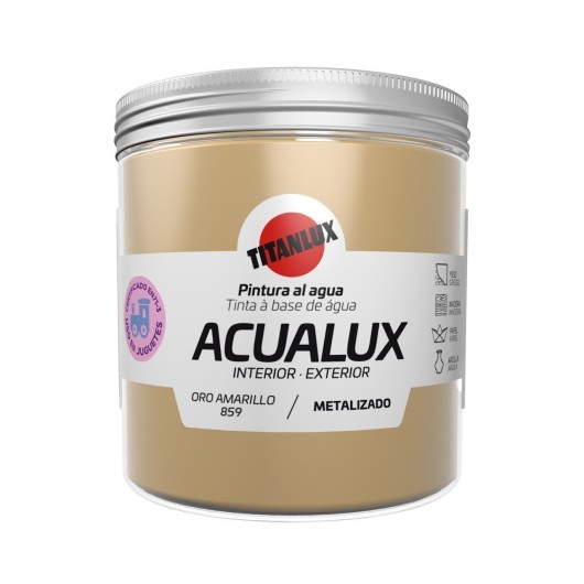 Pintura Manualidades Al Agua 250 Ml Oro Ama Satinado Metalalizado Acual