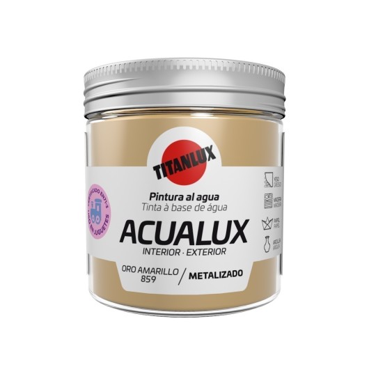 Pintura Manualidades Al Agua 75 Ml Oro Ama Satinado Metalalizado Acualu