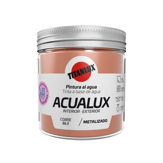 Pintura Manualidades Al Agua 75 Ml Cobre Satinado Metalalizado Acualux