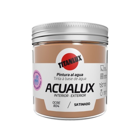 Pintura Manualidades Al Agua 75 Ml Ocre Satinado Acualux Titan