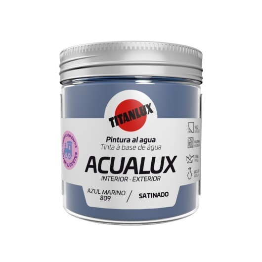 Pintura Manualidades Al Agua 75 Ml Az/Mar Satinado Acualux Titan