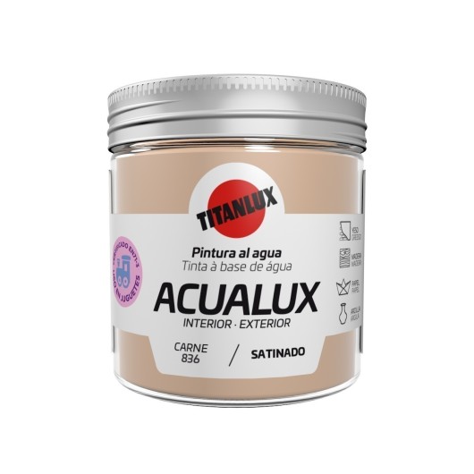 Pintura Manualidades Al Agua 75 Ml Carne Satinado Acualux Titan