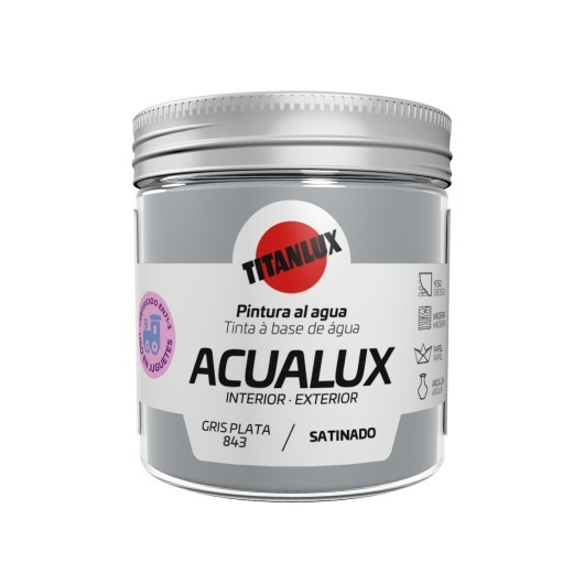 Pintura Manualidades Al Agua 75 Ml Gr/Pl Satinado Acualux Titan