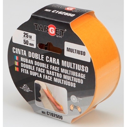 Cinta Adhesiva 50Mmx25Mt D/Cara Target Multiuso C162550