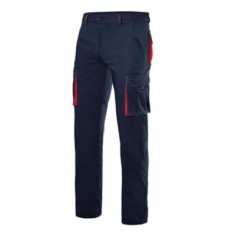 Pantalon Trabajo 34  16%Pol46%Alg38%Emet Negro/Rojo Stretch