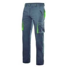 Pantalon Trabajo 34  16%Pol46%Alg38%Emet Gris/Verde Lima Mlt