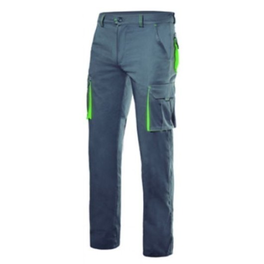 Pantalon Trabajo 34  16%Pol46%Alg38%Emet Gris/Verde Lima Mlt