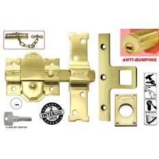 Cerrojo Sobreponer 50Mm Boton/Llave Interfer Ac Dor 31-Sa Dorado